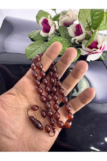 925 Ayar Gümüş Püsküllü Çubuk Sürmeli Sıkma Kehribar Bilek Boy