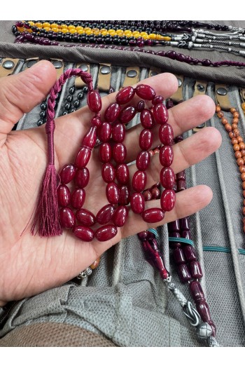 1000 Ayar Trabzon Kazaz Gümüş Püsküllü Küre Kesim Ateş Kehribar Bilek Boy