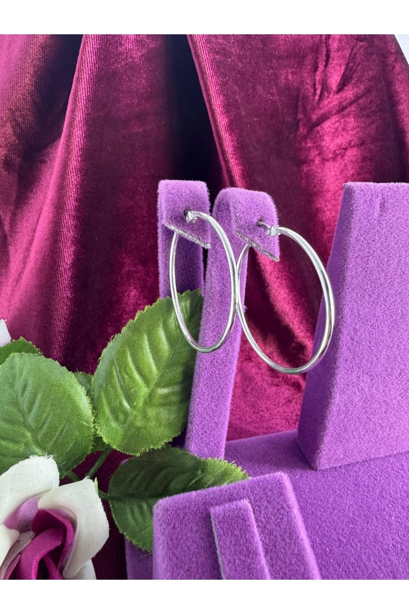 Hoop 925 K Plain Silver Earrings