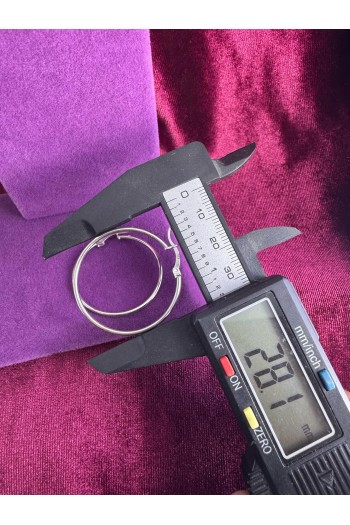 Halka model 925 ayar sade gümüş küpe