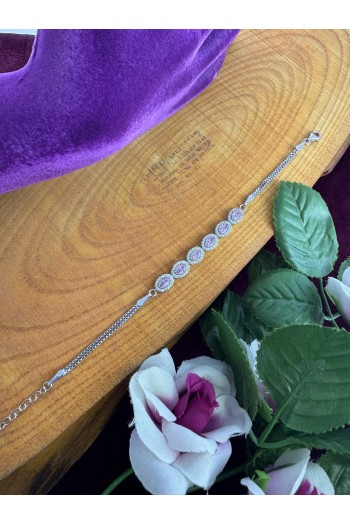 pembe kuvars taşlı 925 ayar gümüş bileklik