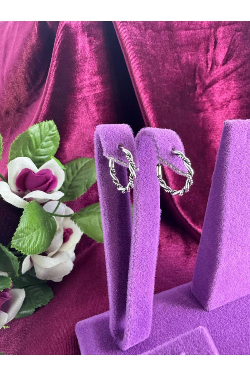 Sarmal Design 925 K Silver Hoop Earrings