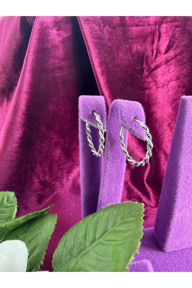 Sarmal Design 925 K Silver Hoop Earrings