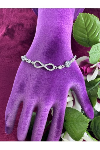 sonsuzluk ve nazar boncuğu desenli 925 ayar gümüş bileklik