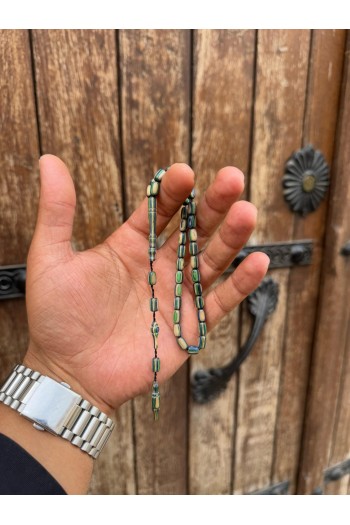 yerli işçilikli bilekboy çok renkli kafur ağacı tesbih