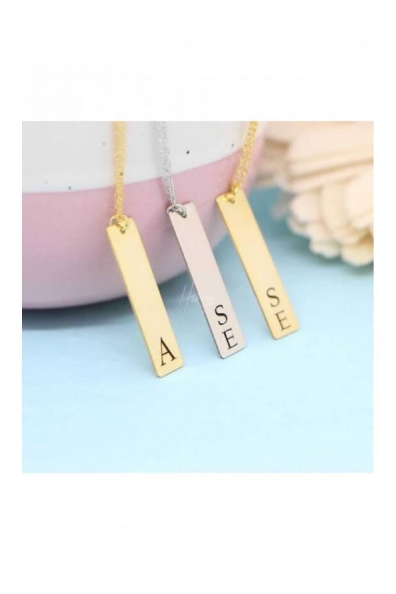 925 K Silver Initial ÇUBUK Necklace