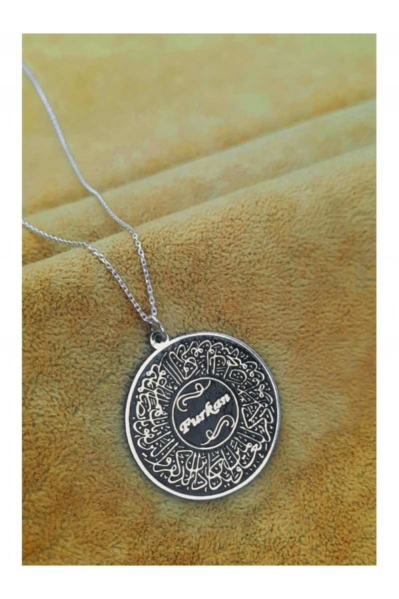 925 K Silver Evil Eye DUASI Plaque ISİMLİ Necklace