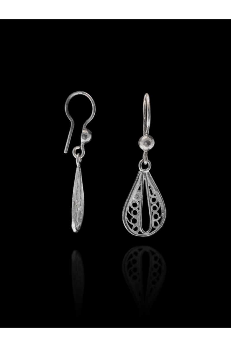 Drop 925 K Filigree Silver Earrings