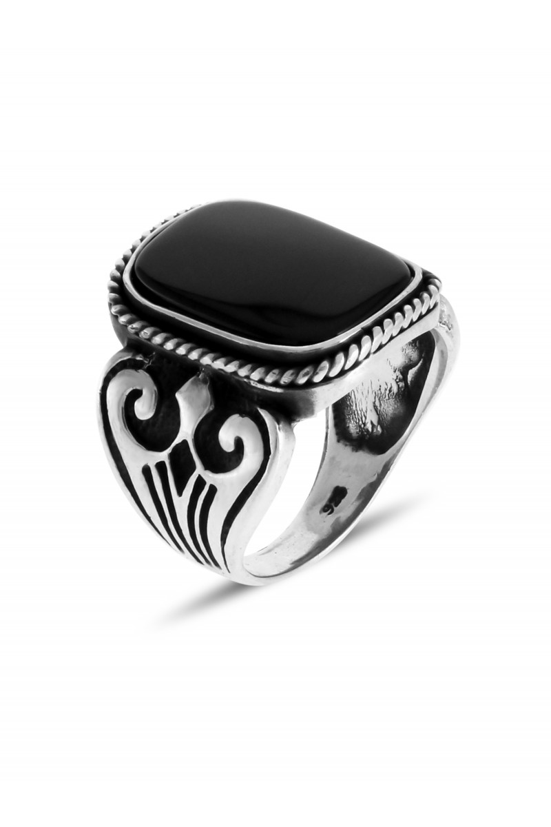 Hayalet Onyx Stone-set Men's Silver Ring
