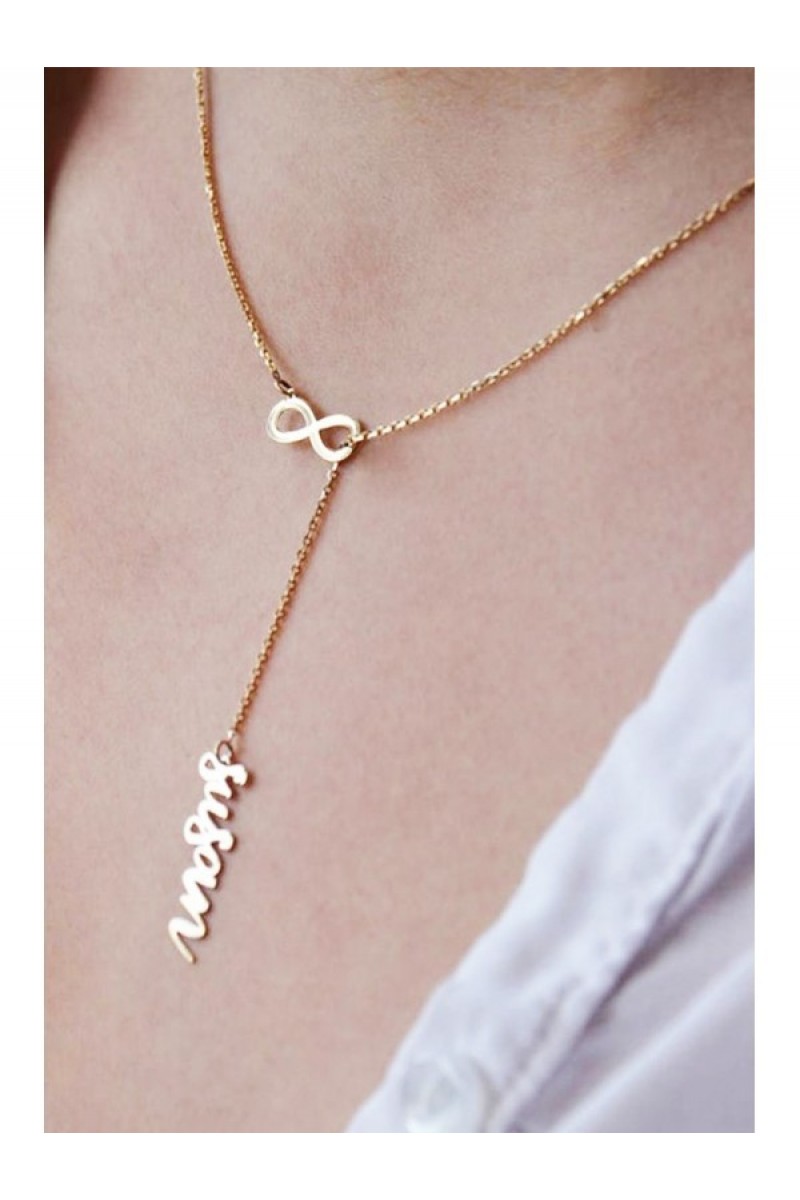 Name Infinity & DİKEY Necklace 925 K Silver