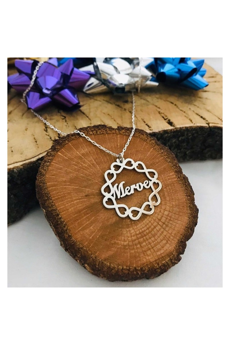Isimli Multi Infinity 925 K Silver Necklace