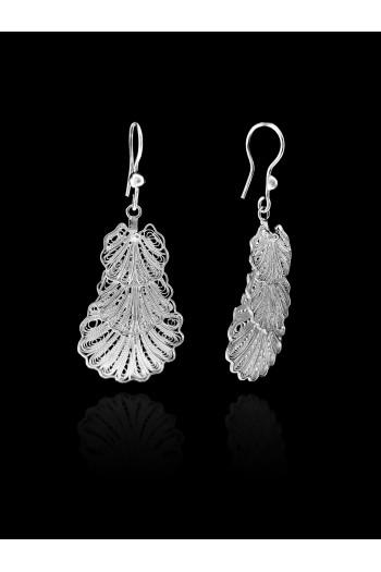 İstiridye Model 925 Ayar Telkari Gümüş Küpe