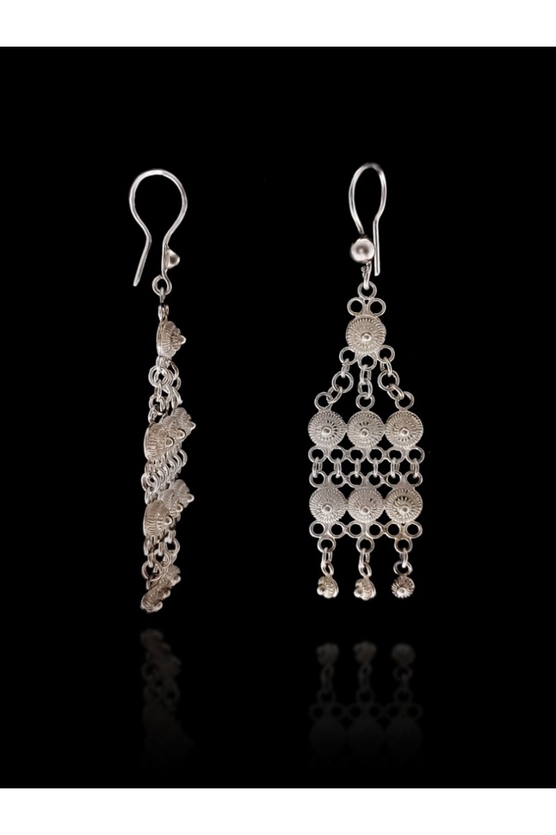 Kişniş Bereket 925 K Filigree Silver Earrings