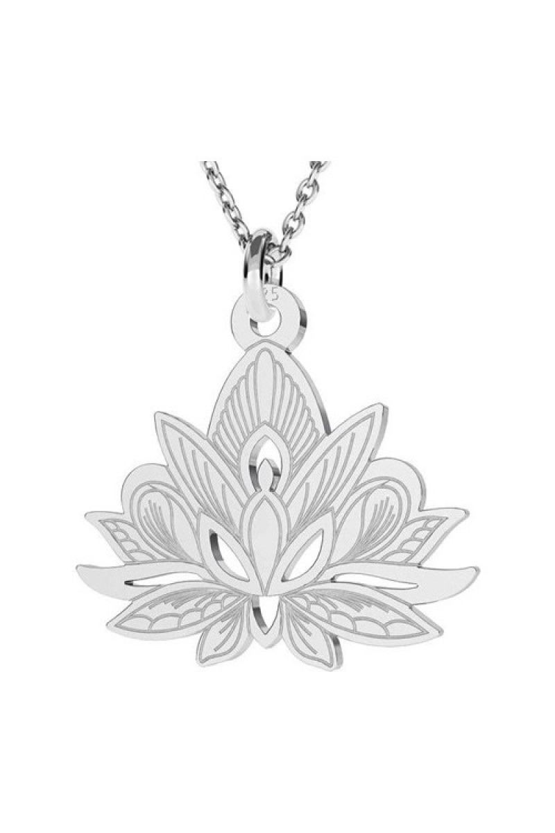 Lotus Flower 925 K Silver Necklace