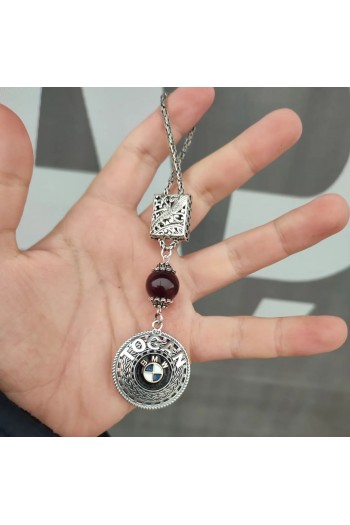 Özel Tasarım Kehribarlı BMW Gümüş Anahtarlık