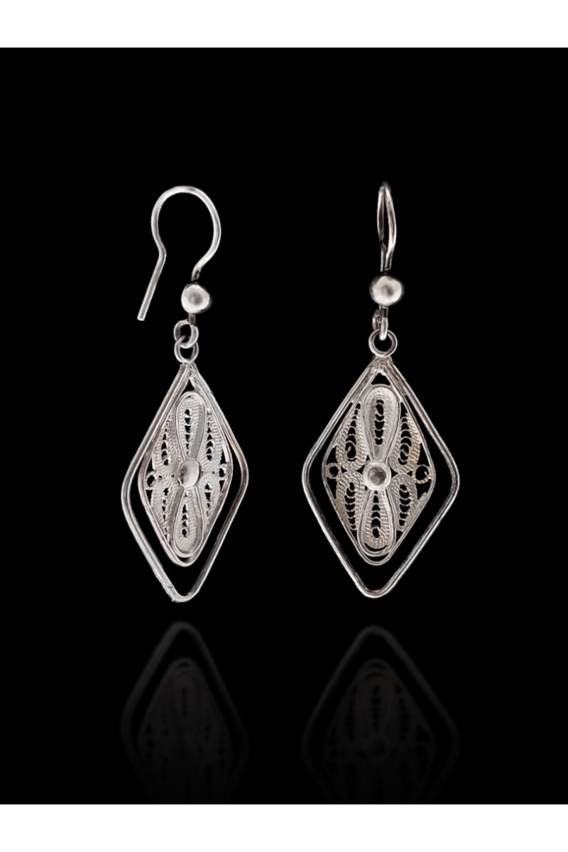 Piramit 925 K Filigree Silver Earrings