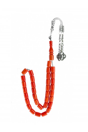 Turuncu Kesme Sıkma Kehribar Tesbih  Turuncu Kesme Sıkma Kehribar Tesbih