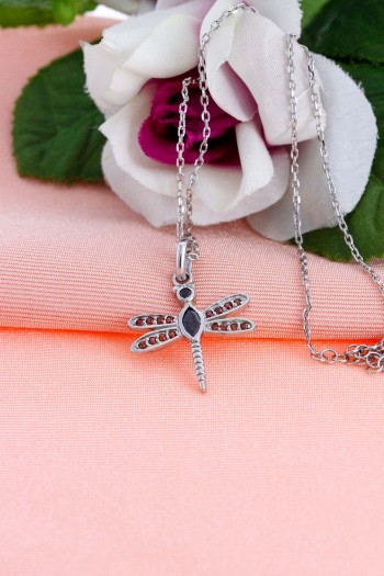 Yusufçuk Model Zirkon Taşlı Gümüş Kolye