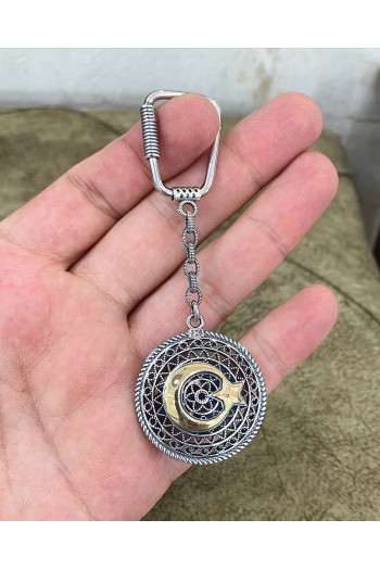 Ayyıldız Telkari 925 Ayar Gümüş Anahtarlık