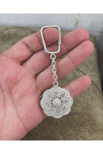 Sade Telkari 925 Ayar Gümüş Anahtarlık